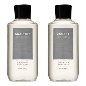 BATH AND BODY WORKS GRAPHITE MEN'S 2-IN-1 HAIR & BODY WASH 295ML X2 - BRAND NEW